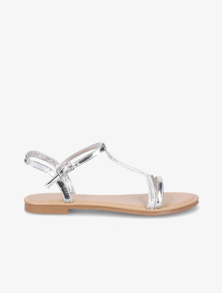 Nu-pieds à bride en T - Argent - 6