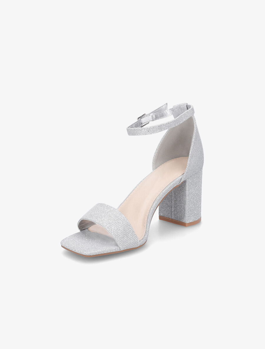 Sandales en simili à paillettes - Argent - 3