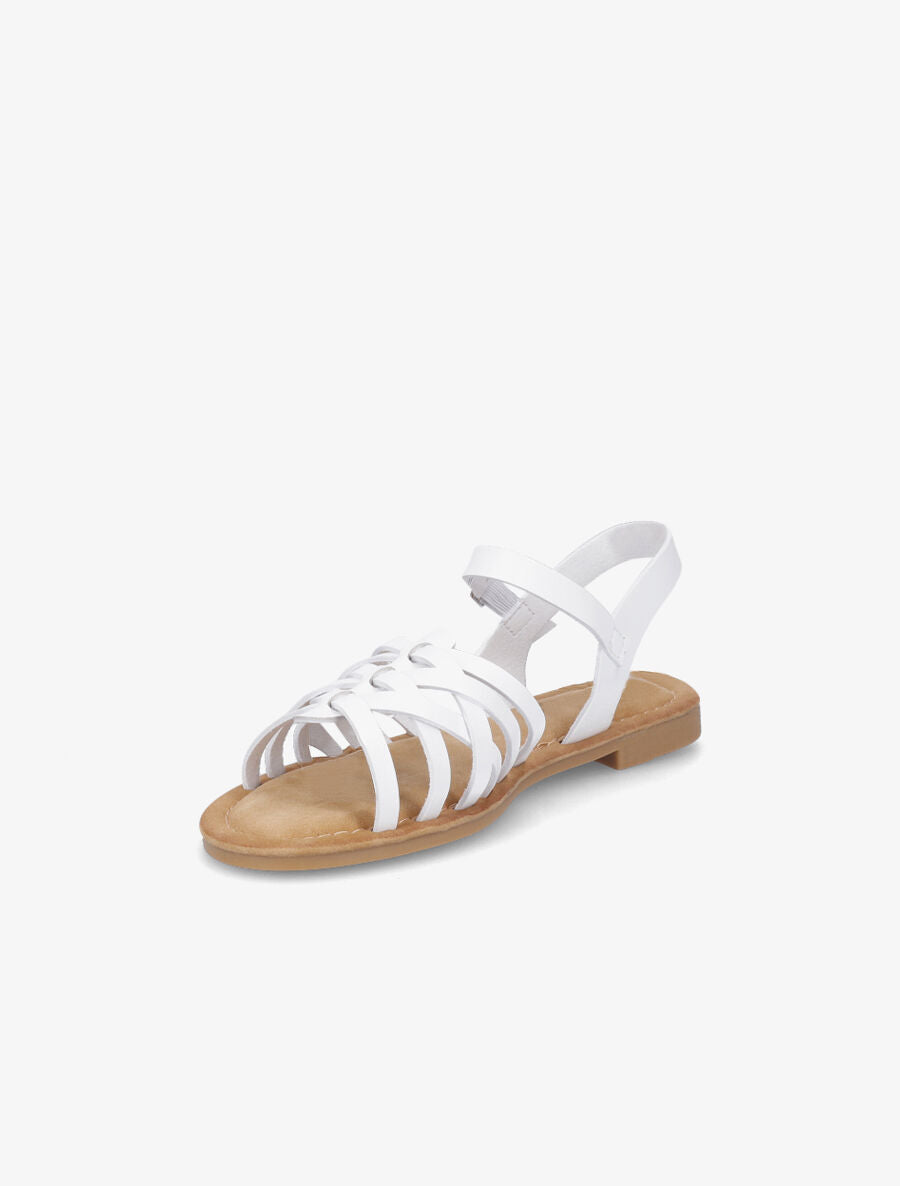Nu-pieds en simili style spartiates - Blanc - 3