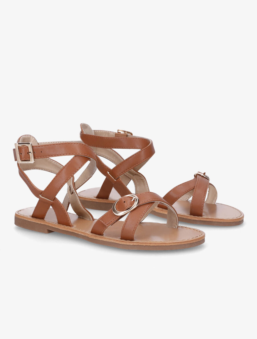 Nu-pieds à boucles - Camel - 4