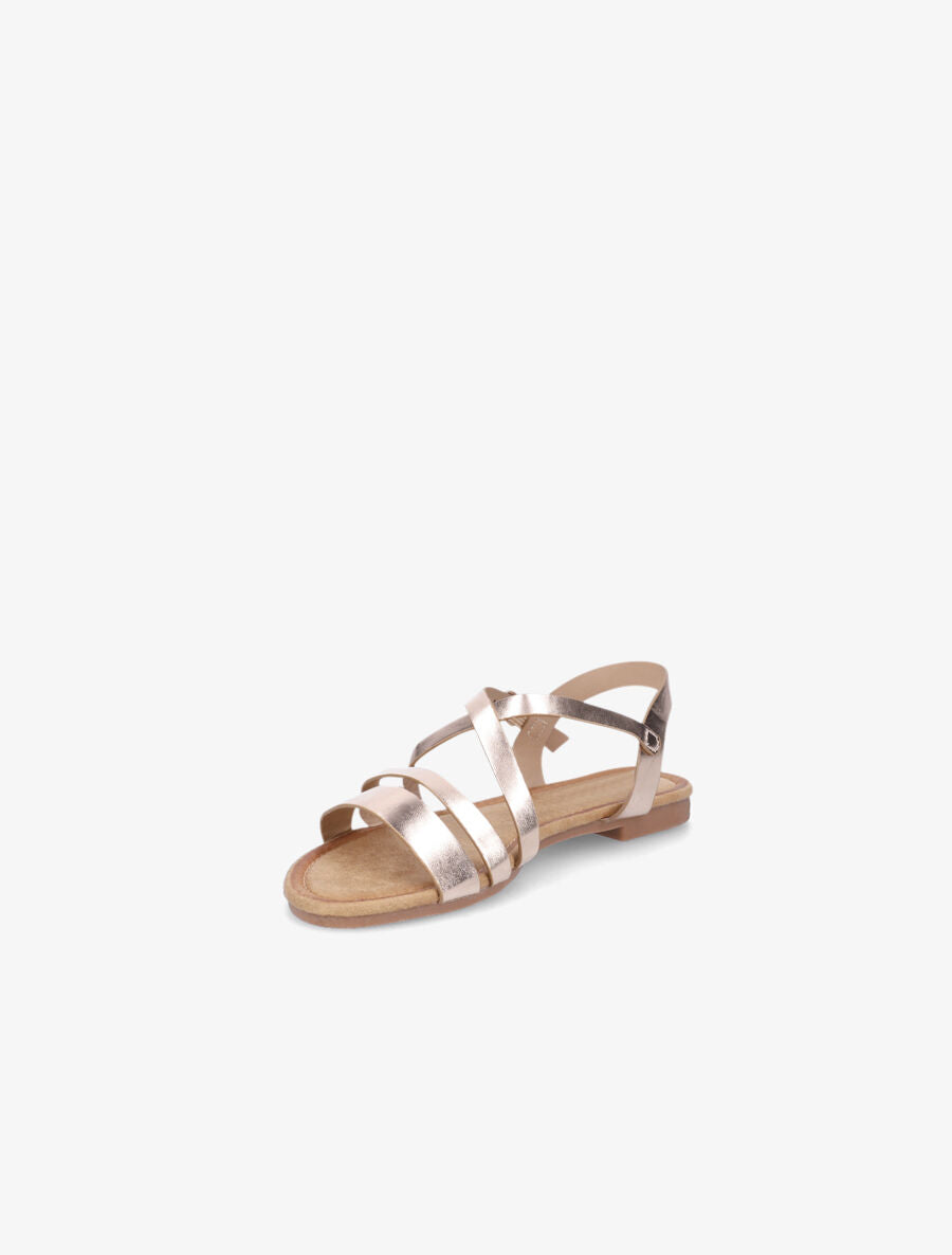 Nu-pieds en simili à brides croisées - Rose gold - 3