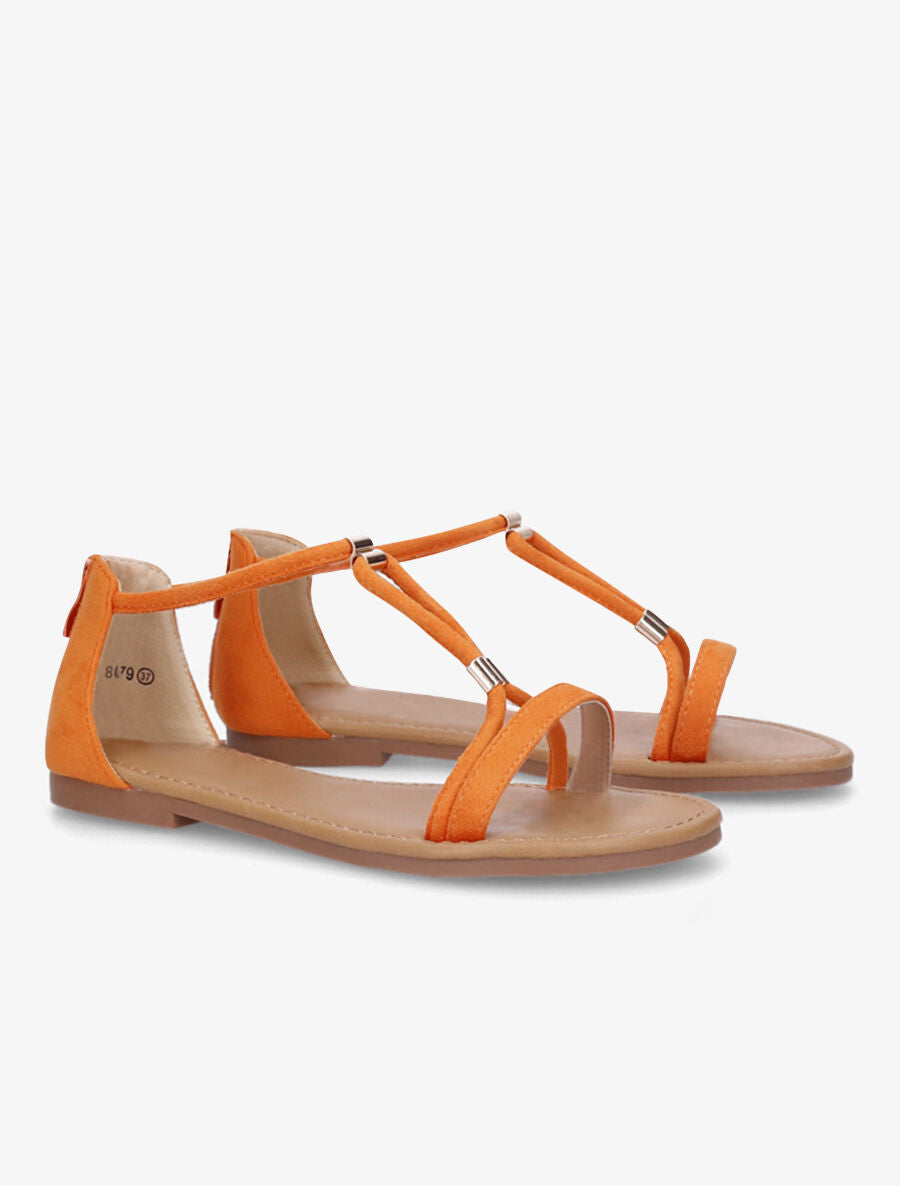 Nu-pieds en suédine - Orange - 4