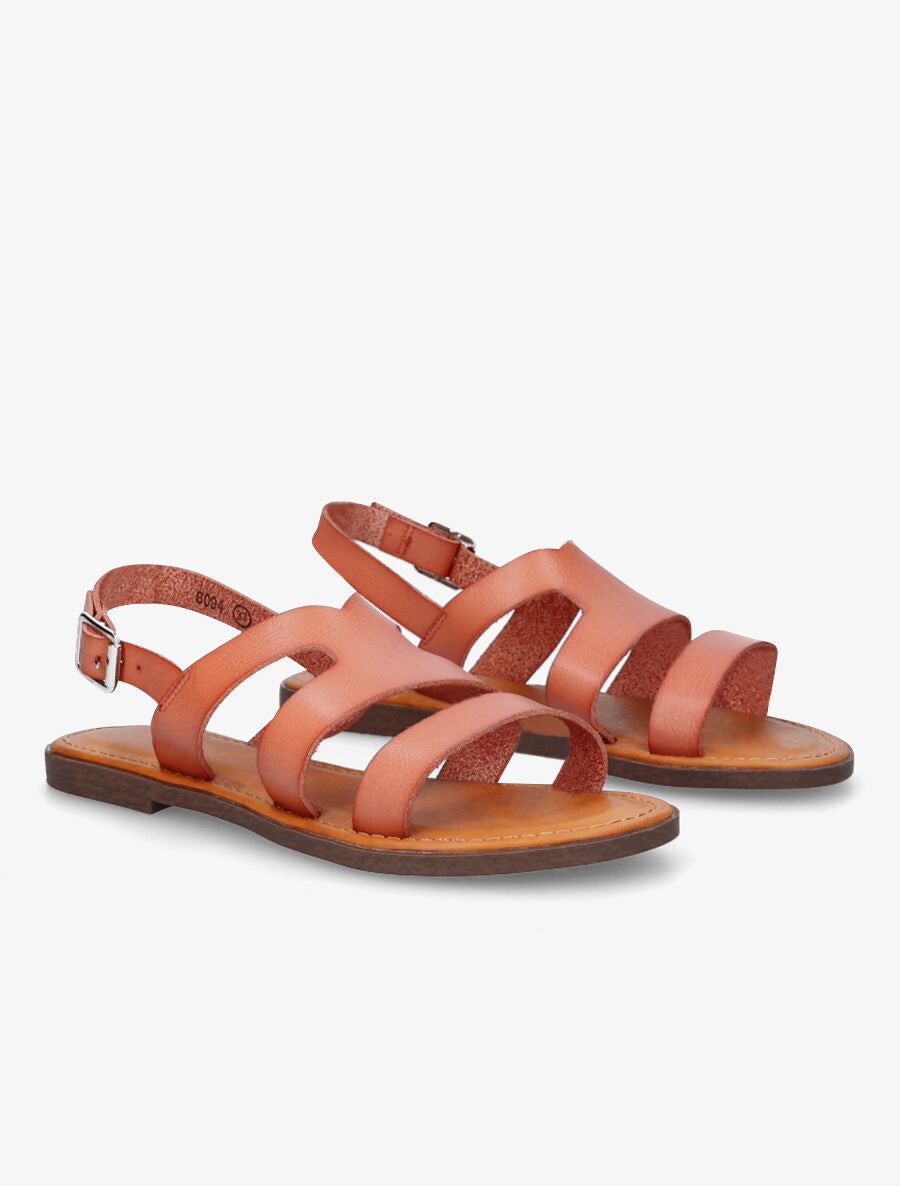 Nu-pieds classiques en simili - Corail - 4