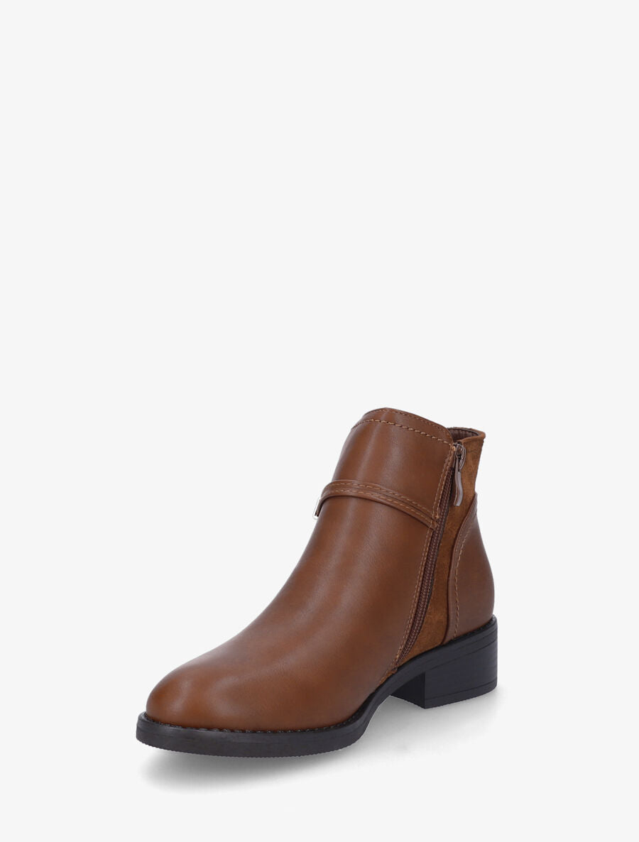 Bottines plates bi-matière - Camel - 3
