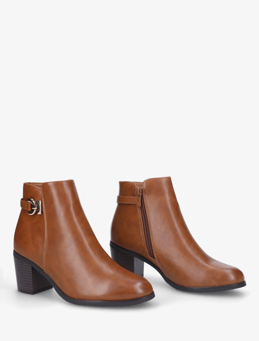 Bottines à boucle - Camel - 4