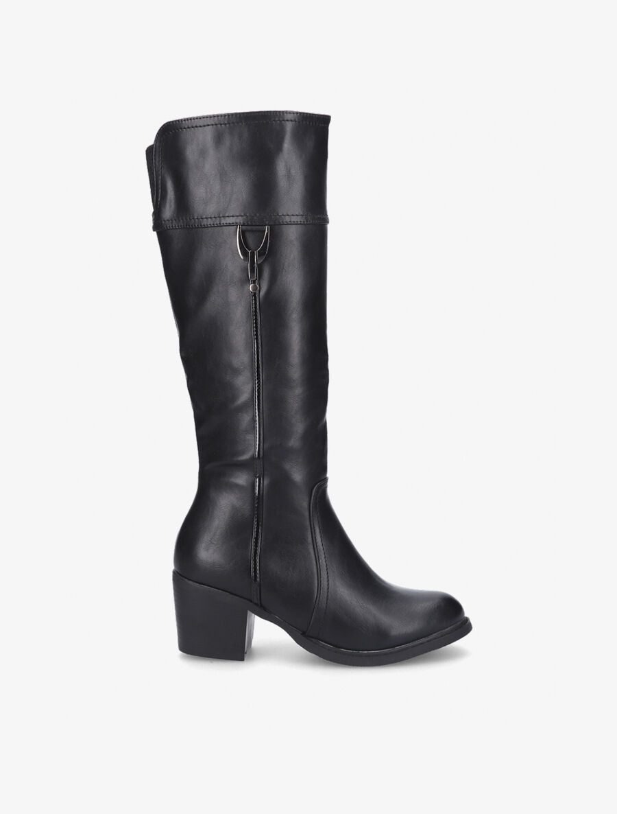 Bottes cavalières à boucle noir - Noir - 1
