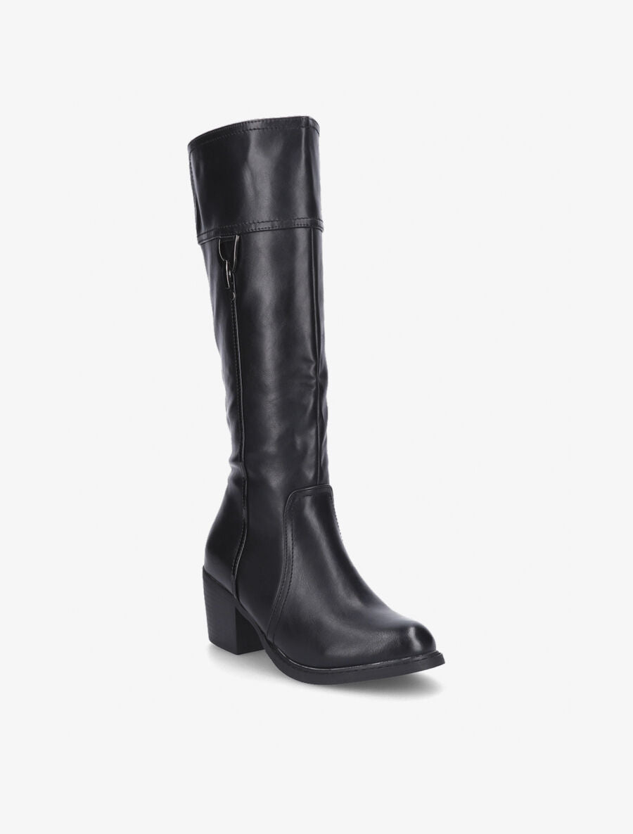 Bottes cavalières à boucle noir - Noir - 2