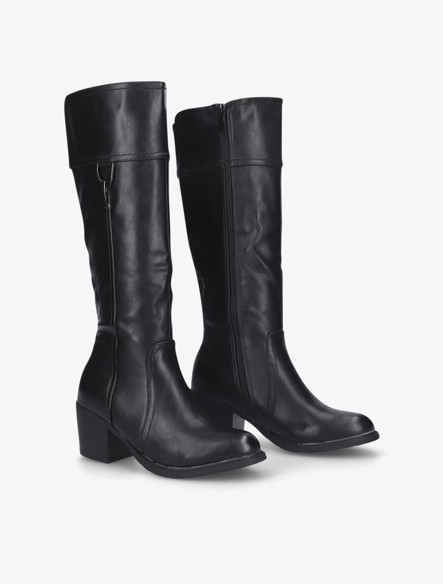 Bottes cavalières à boucle noir - Noir - 4