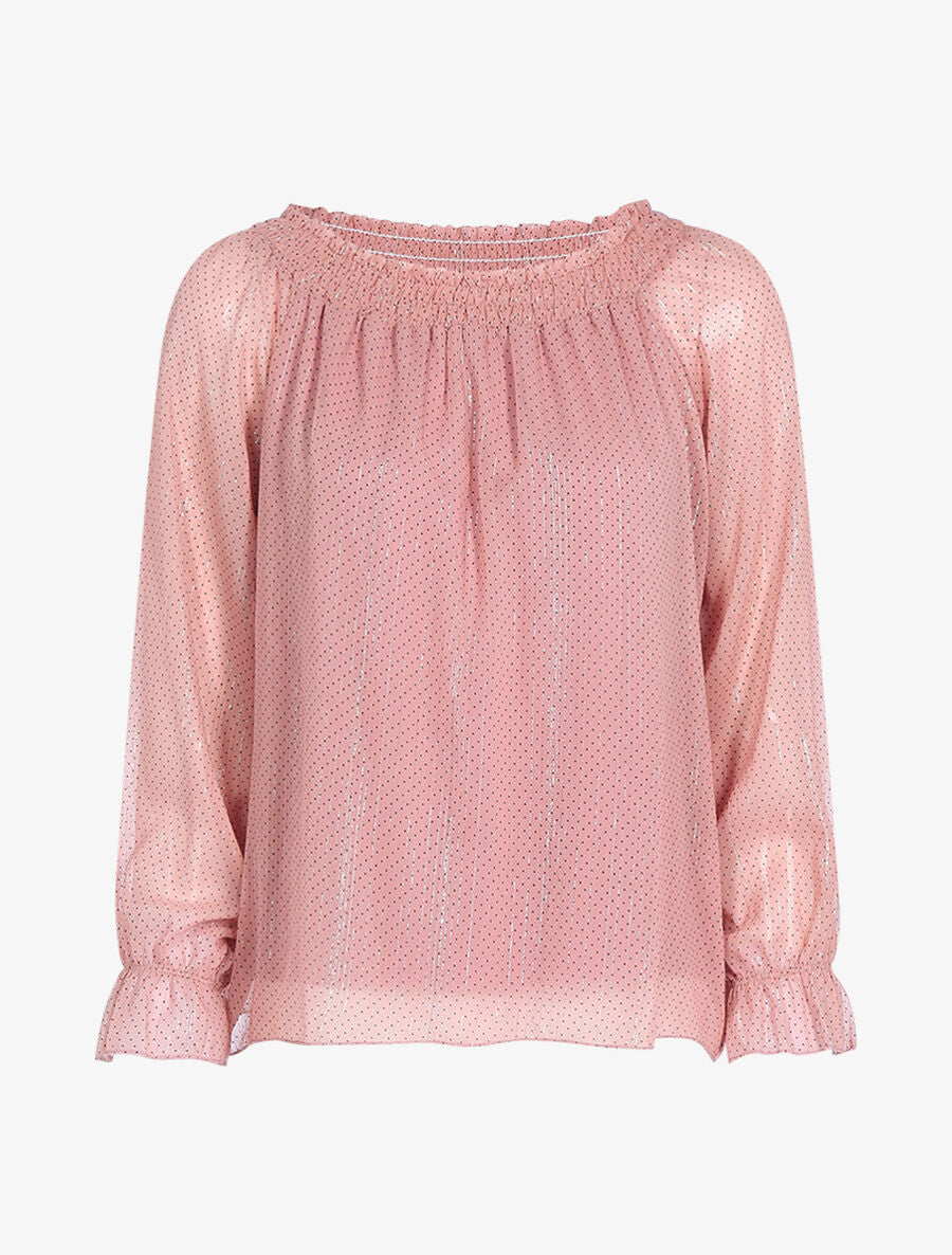Top fluide à pois - Rose - 1