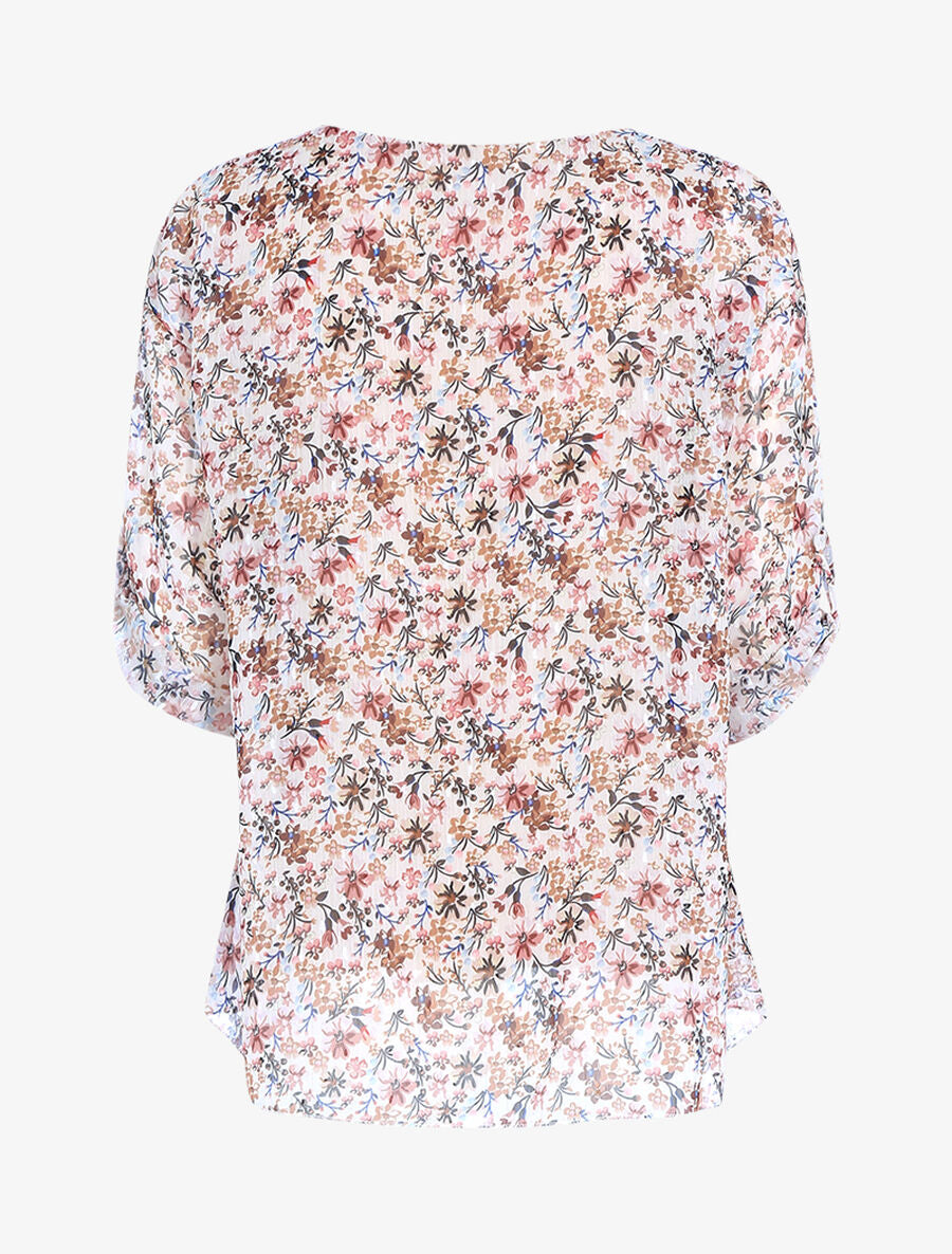 Blouse imprimé floral coupe ample - Écru - 2