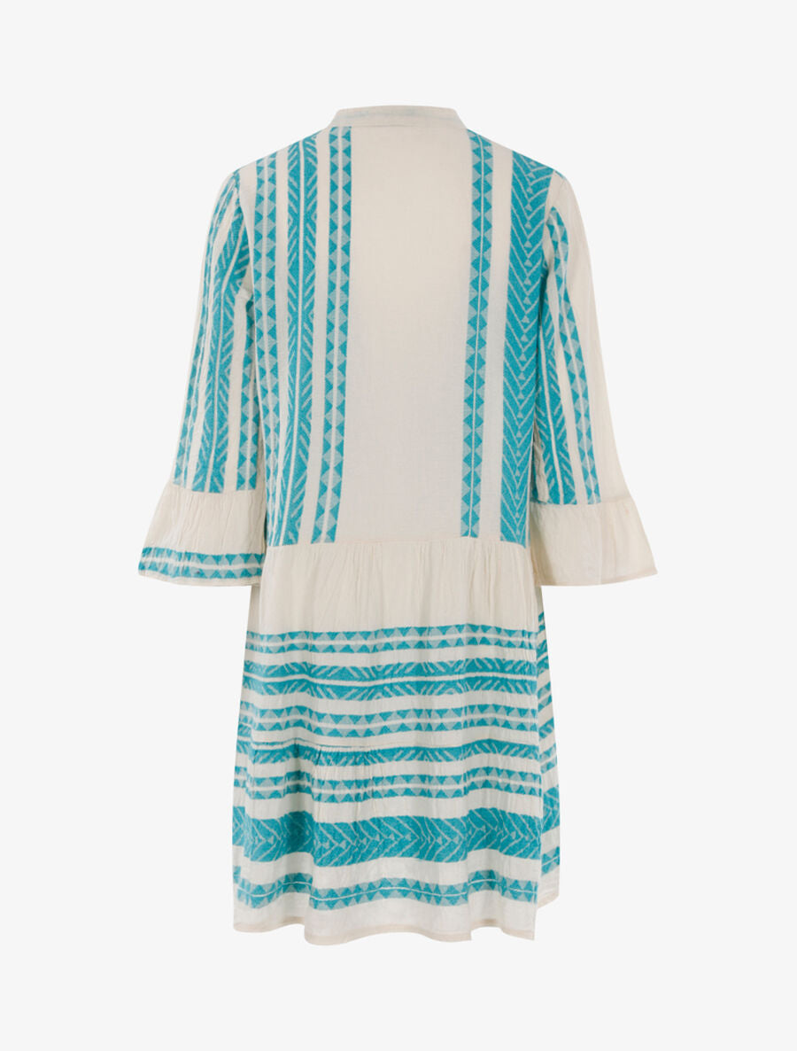 Robe bohème à imprimés - Turquoise - 2