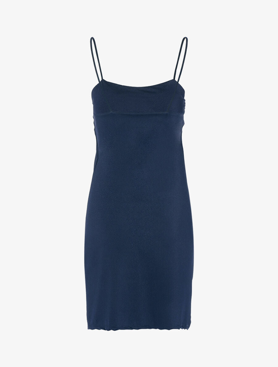 Robe moulante satinée - Marine - 2