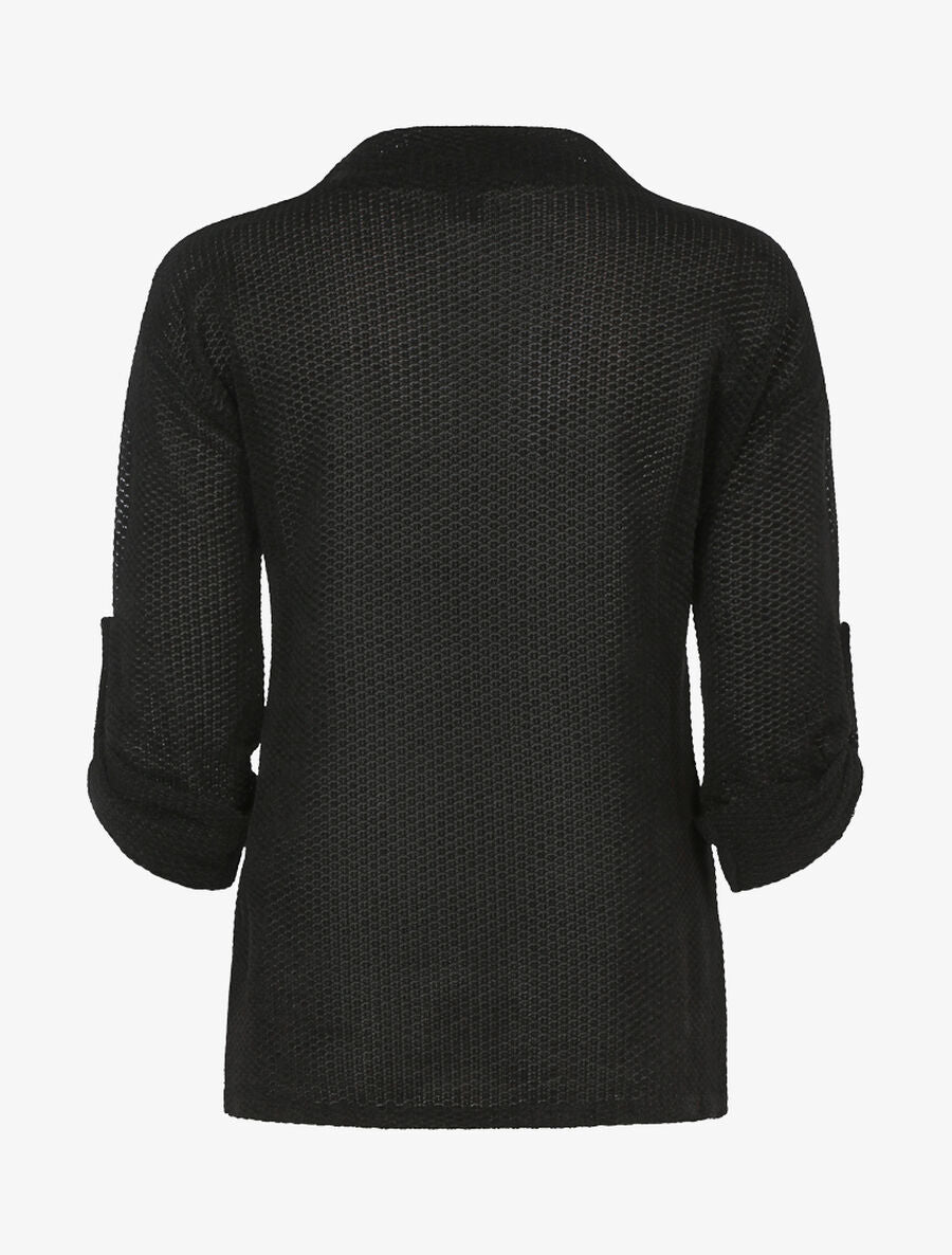 Pull moucheté à détails irisés - Noir - 2