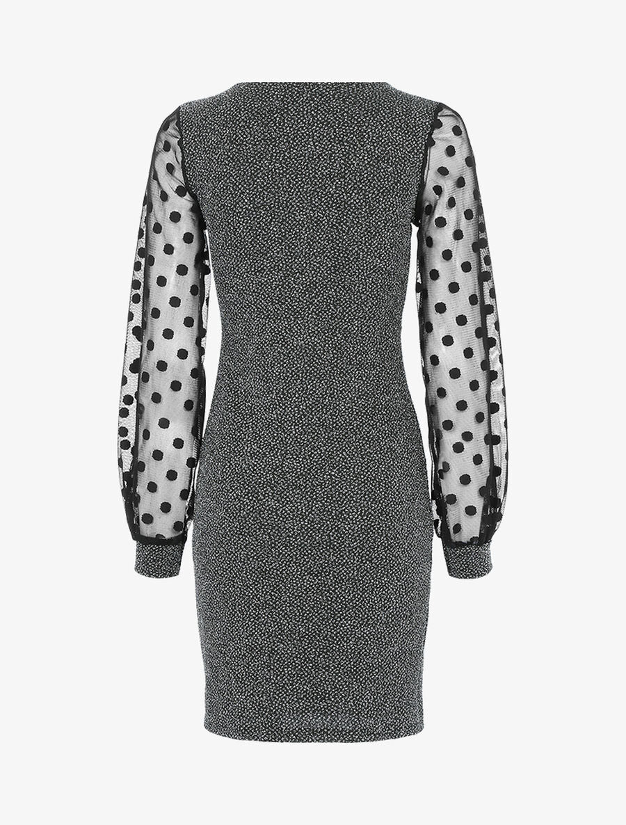 Robe irisée à manches ajourées - Argent - 2