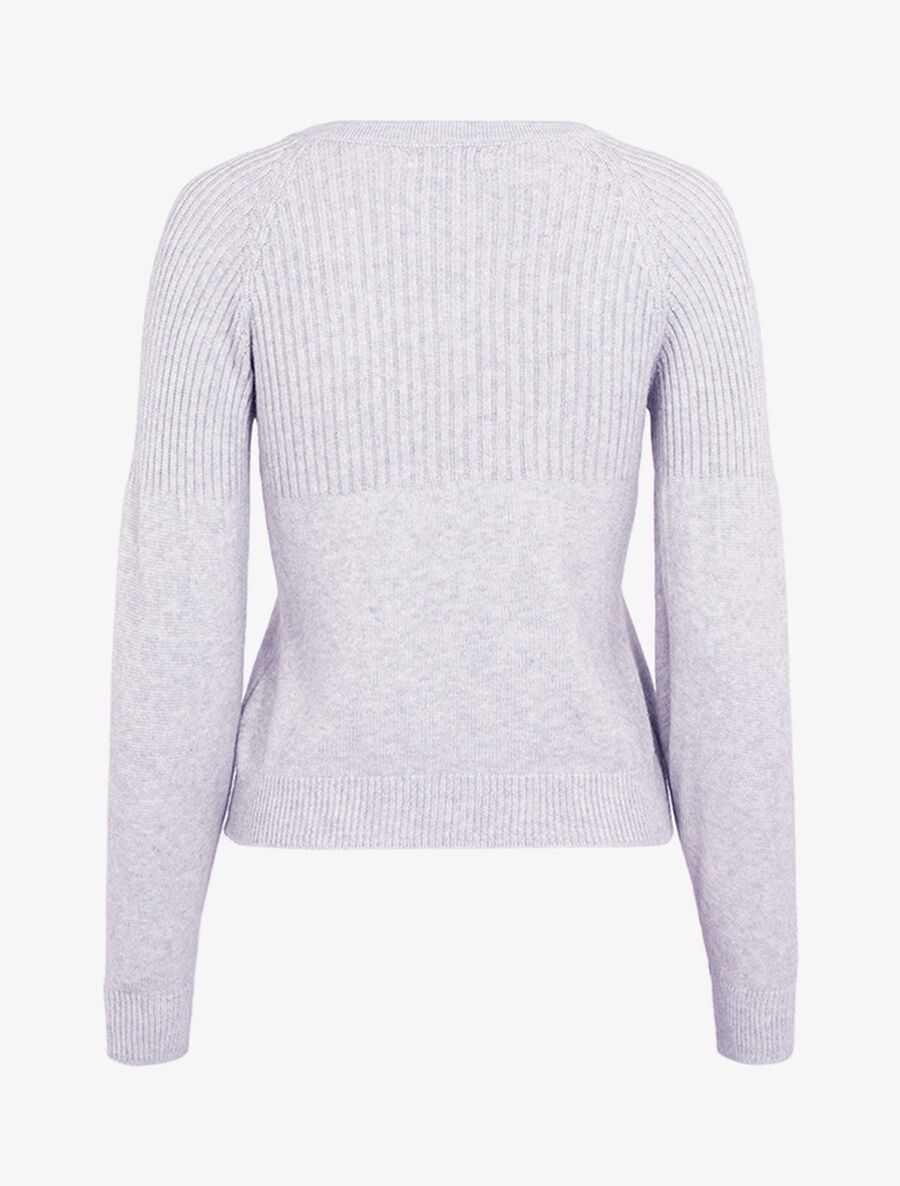 Pull court en maille douce - Gris clair - 2
