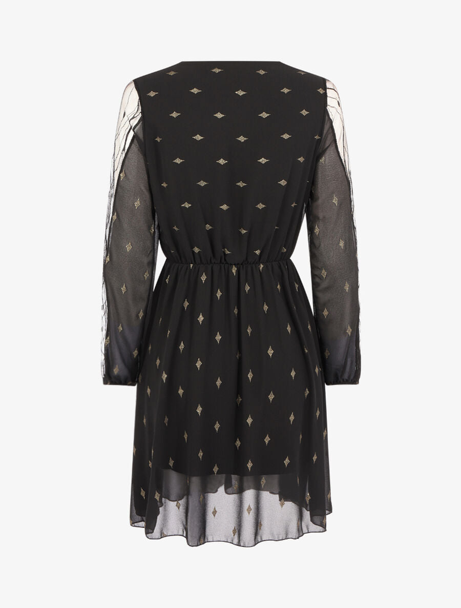 Robe à imprimé losanges irisés - Noir - 2