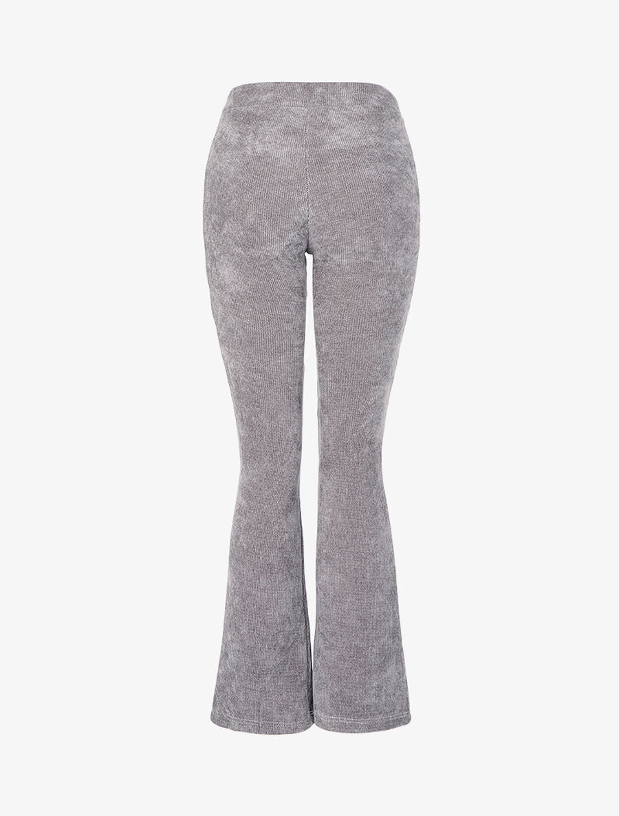 Pantalon flare en velours côtelé - Gris clair - 2