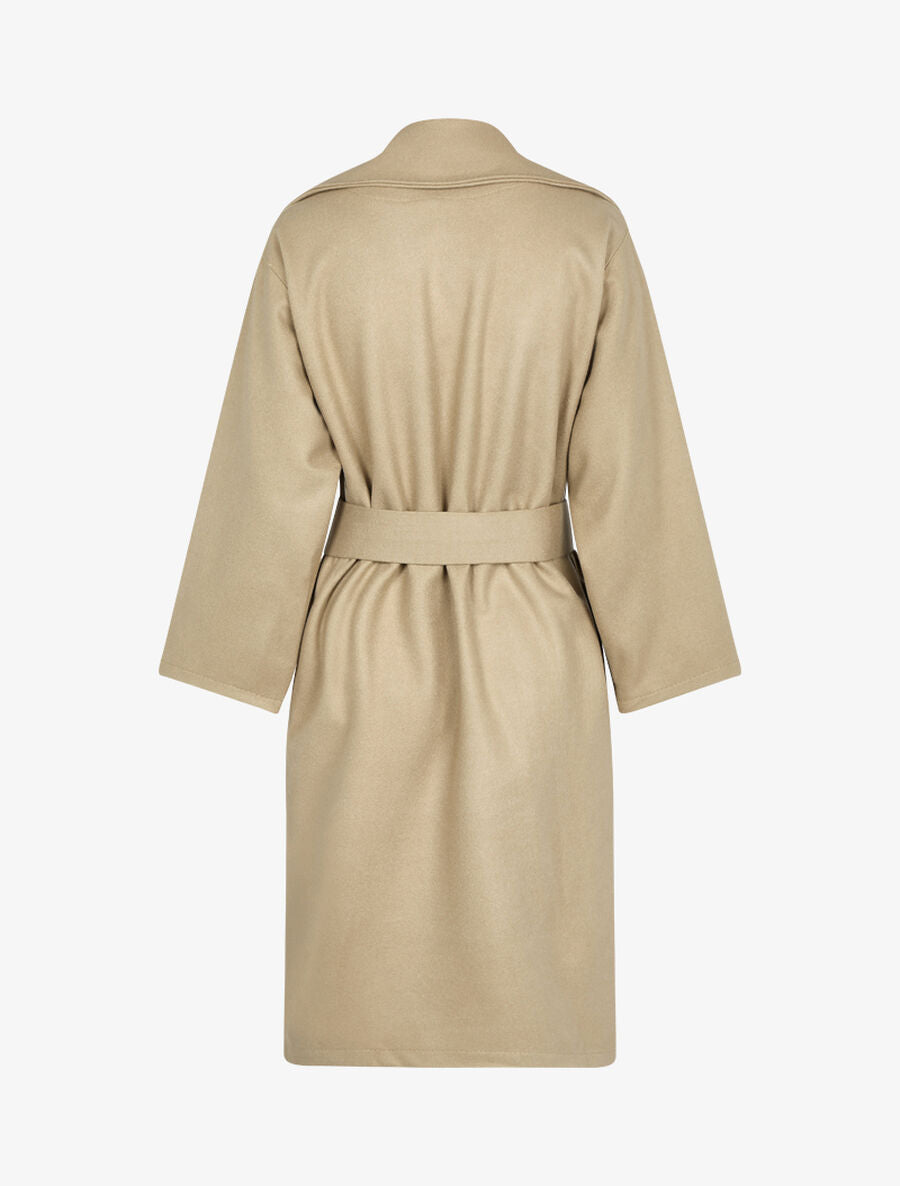Manteau oversize en feutrine - Taupe - 2