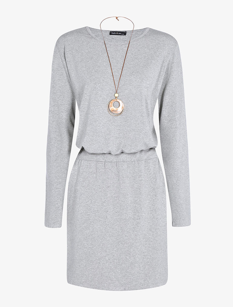 Robe casual à sautoir - Gris clair - 1
