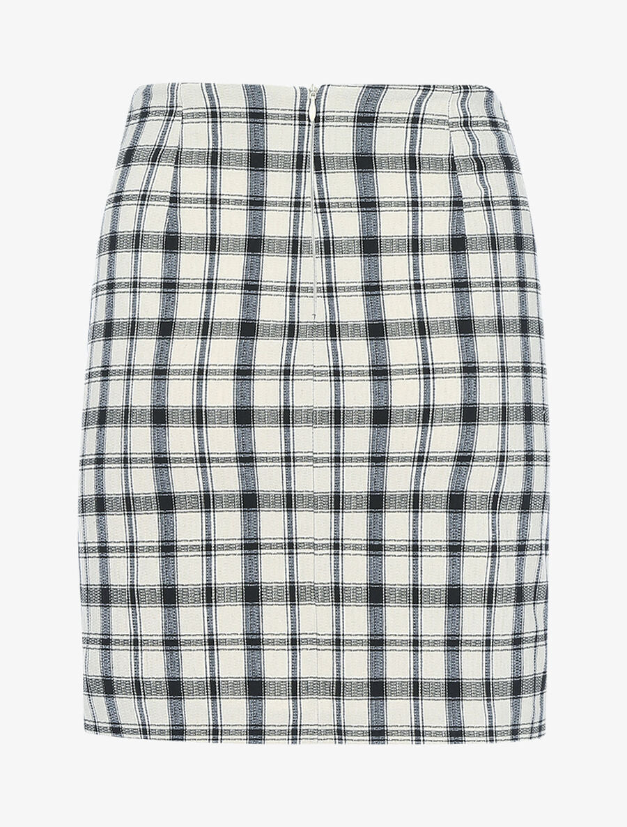 Mini jupe à imprimé tartan - Beige - 2
