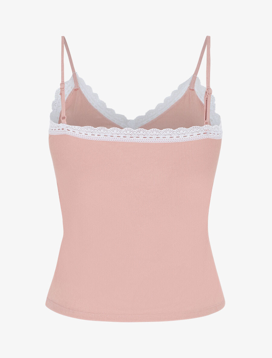 Ensemble pyjama côtelé débardeur et short - Rose - 2