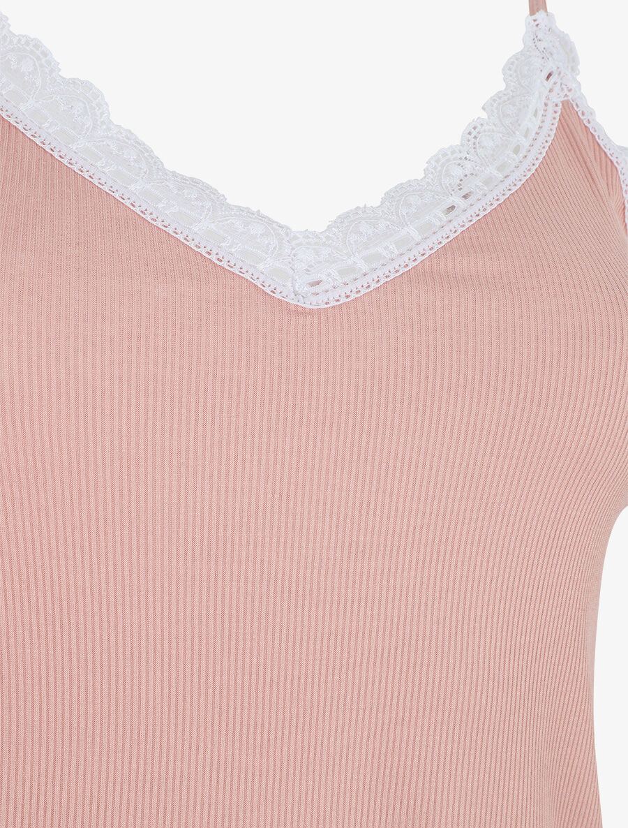 Ensemble pyjama côtelé débardeur et short - Rose - 3