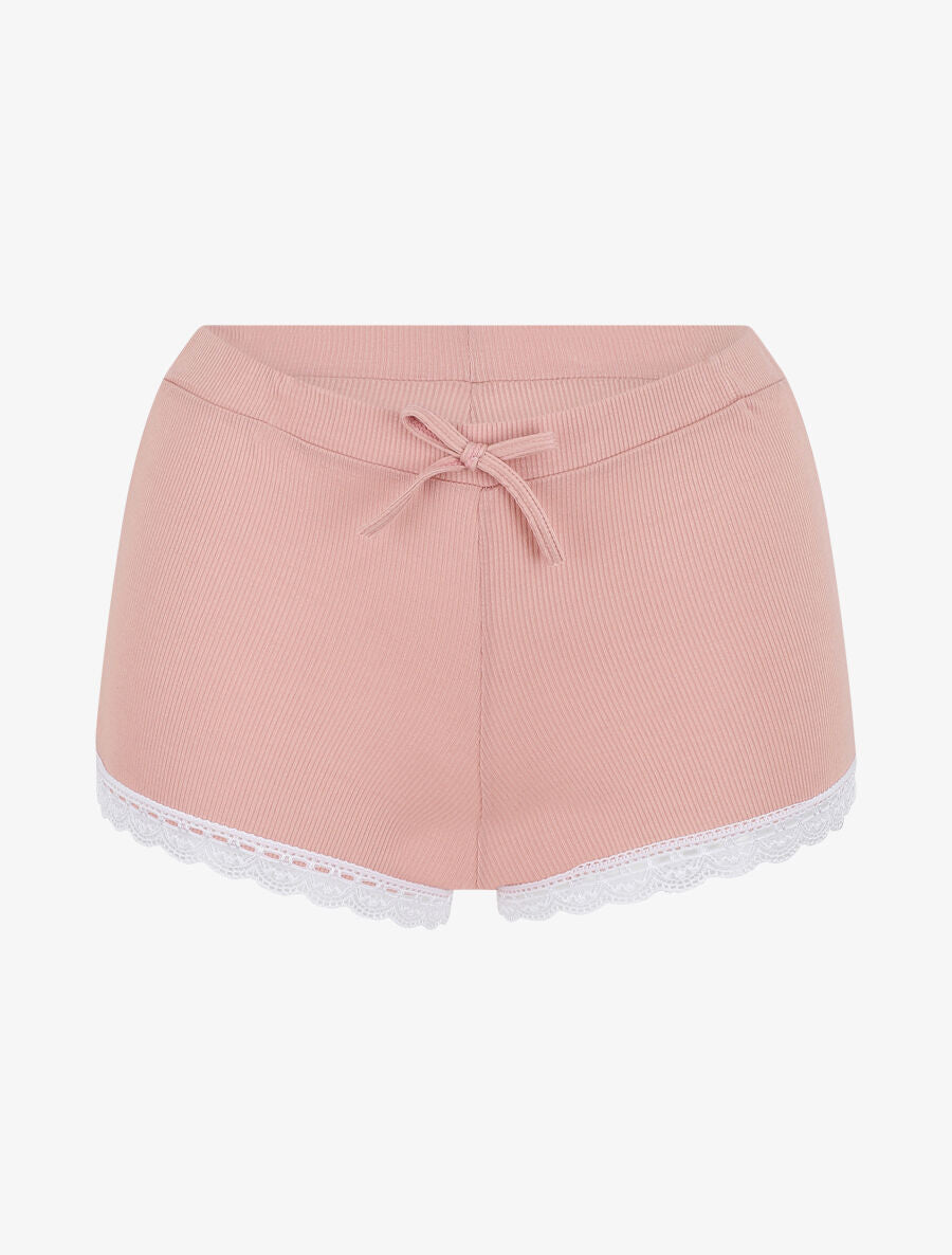 Ensemble pyjama côtelé débardeur et short - Rose - 4