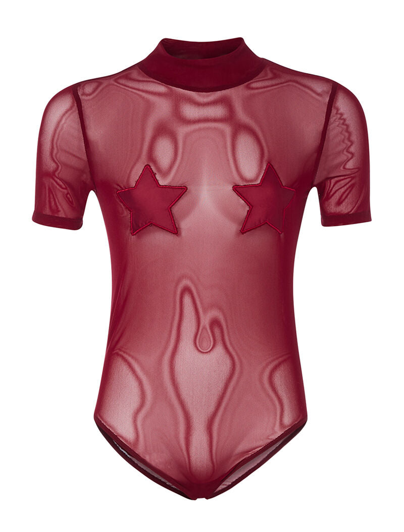 Body poitrine étoilée - bordeaux - 1