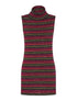 Robe-pull à rayures irisées - bordeaux - 1