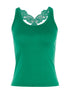 Débardeur court dos nageur dentelle - vert - 1