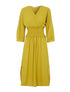 Robe fluide à taille élastiquée - moutarde - 1