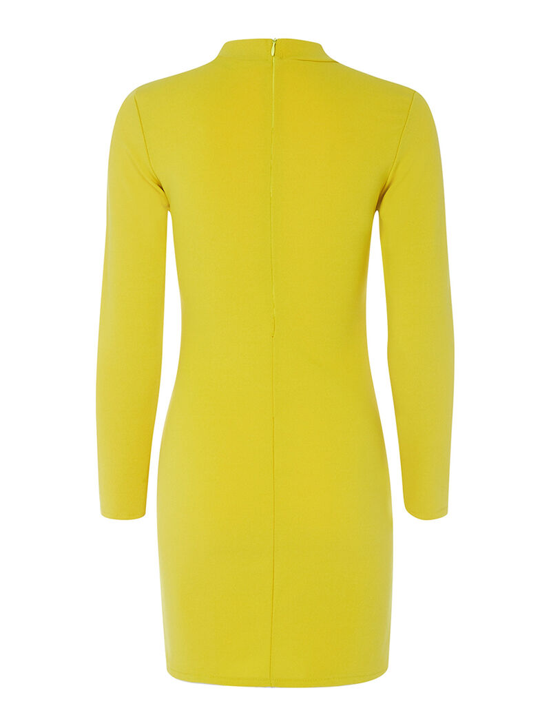 Robe fluide à oeillets et lacets - jaune - 2