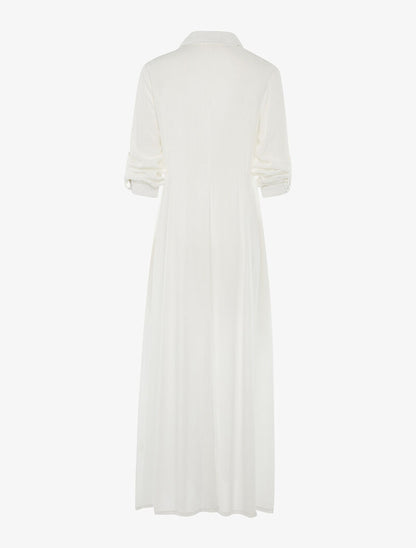 Robe chemise longue - blanc - 2