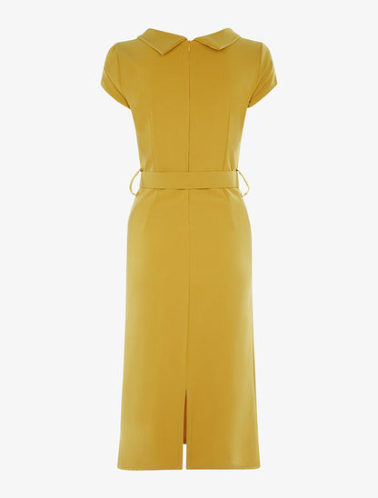 Robe droite à col tombant - moutarde - 2