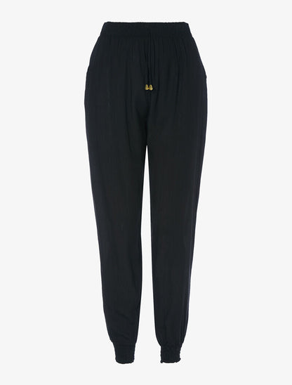 Pantalon fluide style sarrouel - Noir - 1