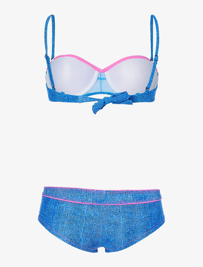 Bikini effet jean - bleu denim - 2