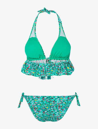Bikini triangle volanté - vert - 2