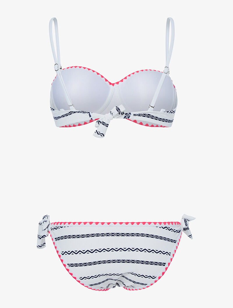 Bikini imprimé éthnique - blanc/marine - 2