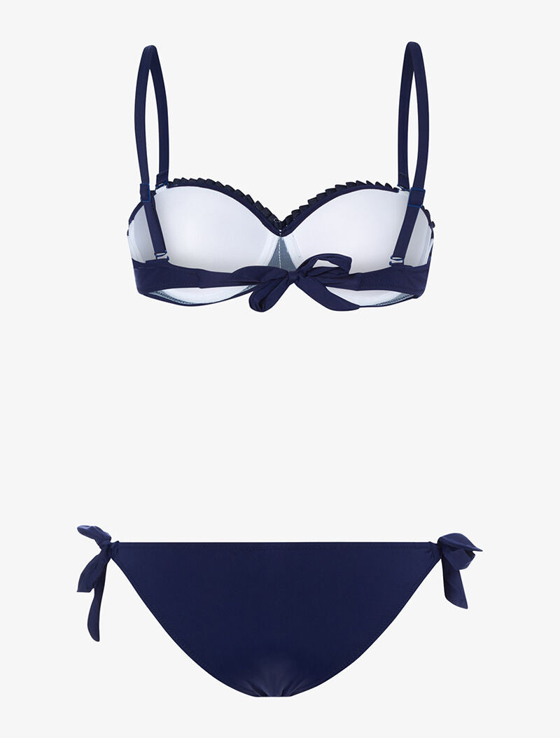 Bikini à empiècements tricolores - marine - 2