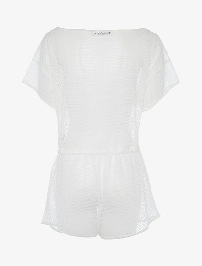 Combishort en filet - blanc - 2
