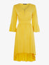 Robe asymétrique à manches trompette - jaune - 1