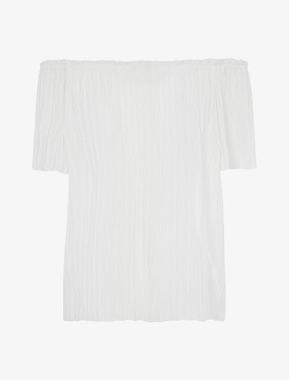 Top gaufré transparent - écru - 2