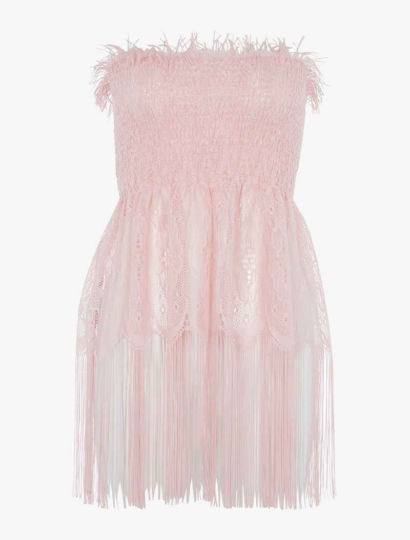 Bustier élastiqué en crochet - rose - 3