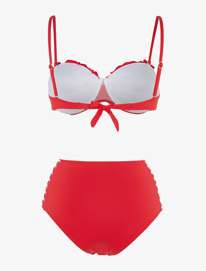 Bikini culotte lace out - rouge - 2