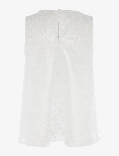 Top ample en dentelle brodée - blanc - 2