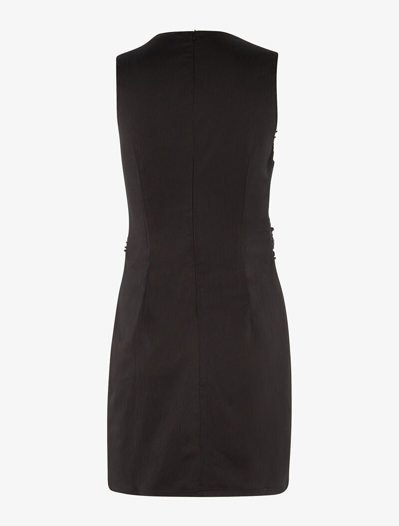 Robe cocktail à détails crochet et perles - noir - 2