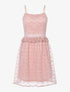 Robe irisée en dentelle et crochet - vieux rose - 1