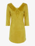 Robe en suédine à empiècement en crochet - safran - 1