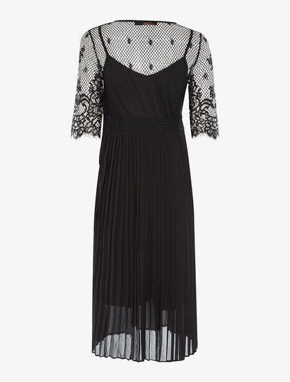 Robe plissée à buste ajouré - noir - 2