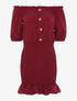 Robe ajustée à volants - lie de vin - 1